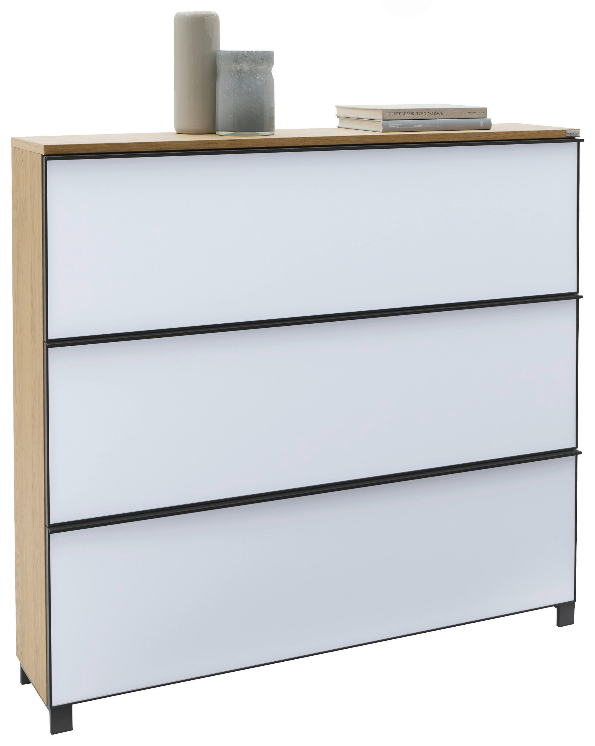 Dieter Knoll Schuhkipper Eiche, Anthrazit, Weiß 140x126x31 cm
