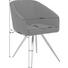 STUHL Flachgewebe, Lederlook Anthrazit, Edelstahlfarben, Schwarz - Edelstahlfarben/Anthrazit, Design, Textil/Metall (61/81/56cm) - Dieter Knoll