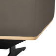 ECKSOFA  in Echtleder Graubraun  163/305 cm  - Eichefarben/Graubraun, Design, Leder/Holz (163/305cm) - Novel
