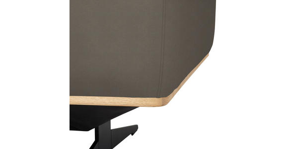 ECKSOFA  in Echtleder Graubraun  163/305 cm  - Eichefarben/Graubraun, Design, Leder/Holz (163/305cm) - Novel