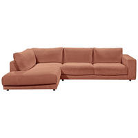 ECKSOFA Rostfarben Cord  - Rostfarben/Schwarz, Design, Kunststoff/Textil (224/325cm) - Hom`in