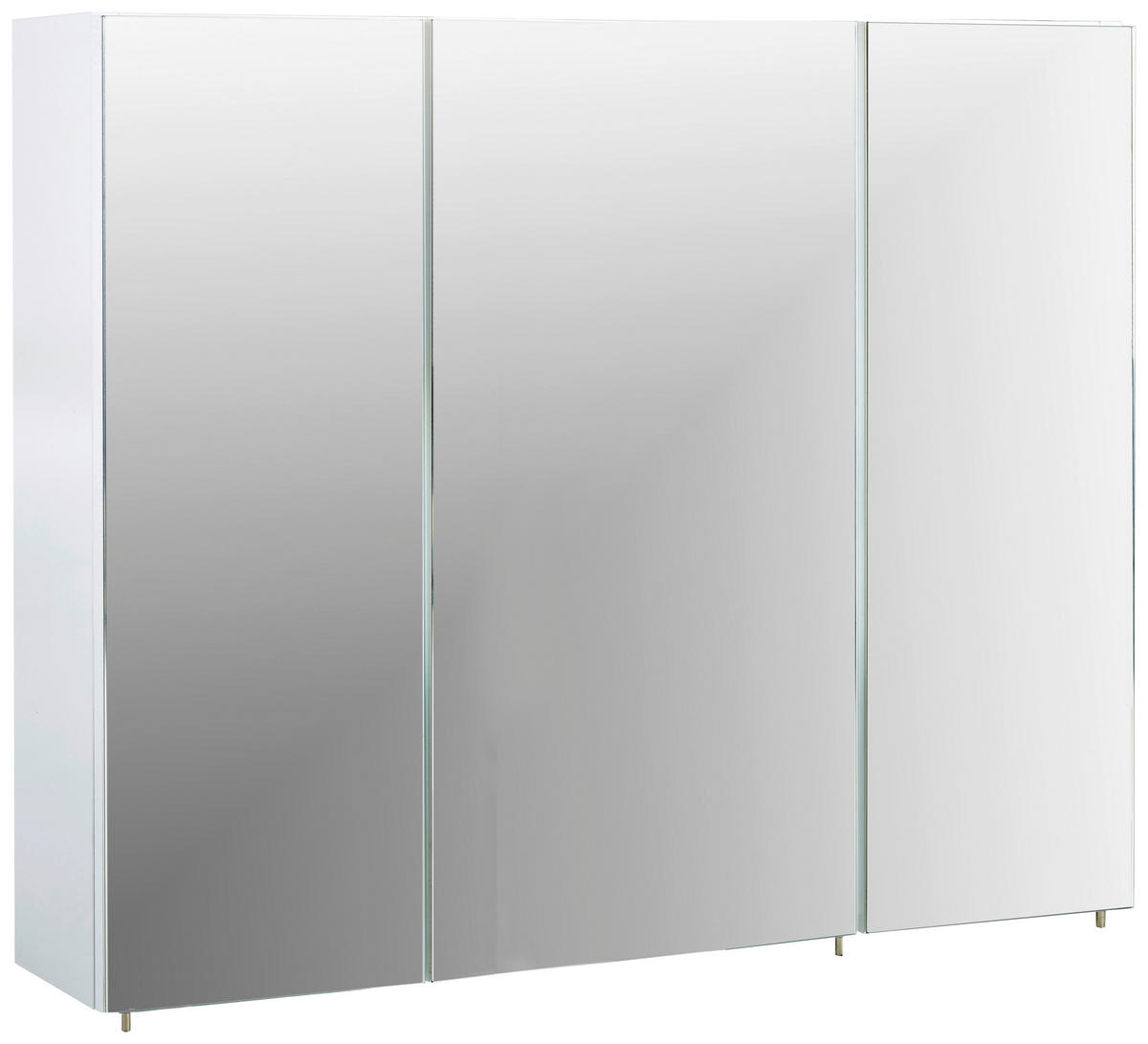 SPIEGELSCHRANK 90/70,7/16 cm  - Weiß Hochglanz/Silberfarben, MODERN, Glas/Holzwerkstoff (90/70,7/16cm) - MID.YOU