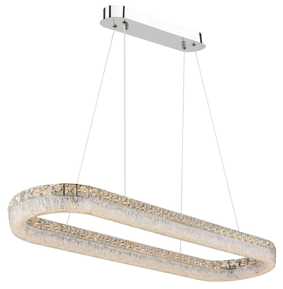 LED-HÄNGELEUCHTE 120/31,5/100,1 cm  - Klar/Chromfarben, KONVENTIONELL, Glas/Kunststoff (120/31,5/100,1cm) - Globo