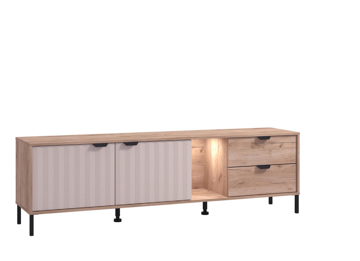 TV-ELEM 183/54/40 cm  - szürke tölgy/kasmír, Basics, faalapú anyag (183/54/40cm) - Hom`in