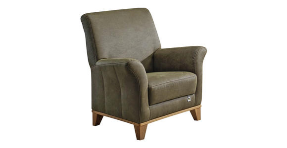 SESSEL in Lederlook Dunkelgrün - Dunkelgrün/Beige, ROMANTIK / LANDHAUS, Holz/Textil (86/96/87cm) - Landscape
