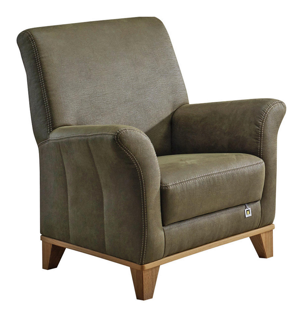 SESSEL in Lederlook Dunkelgrün  - Dunkelgrün/Beige, Romantik / Landhaus, Holz/Textil (86/96/87cm) - Landscape