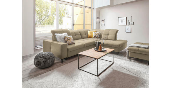 ECKSOFA in Chenille Beige 310/240 cm - Beige/Schwarz, Design, Textil/Metall (310/240cm) - Xora
