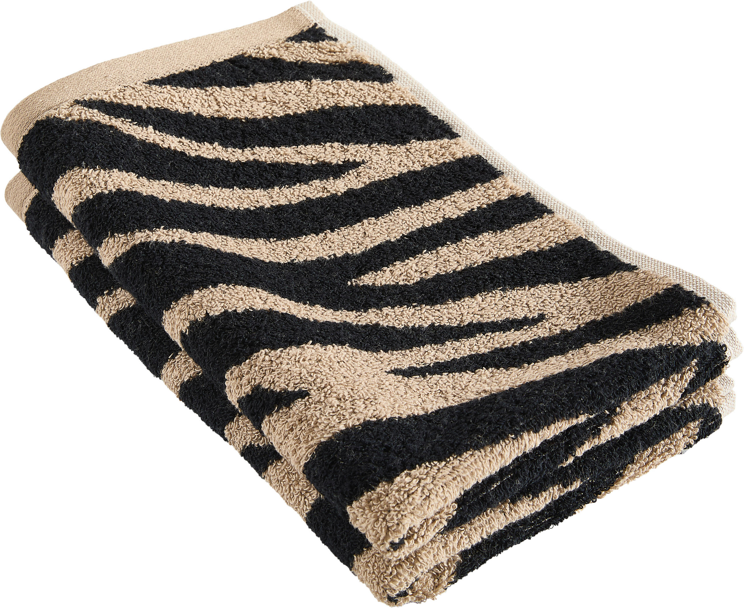 GÄSTETUCHSET Schwarz, Beige 30/50 cm  - Beige/Schwarz, Trend, Textil (30/50cm) - Dieter Knoll