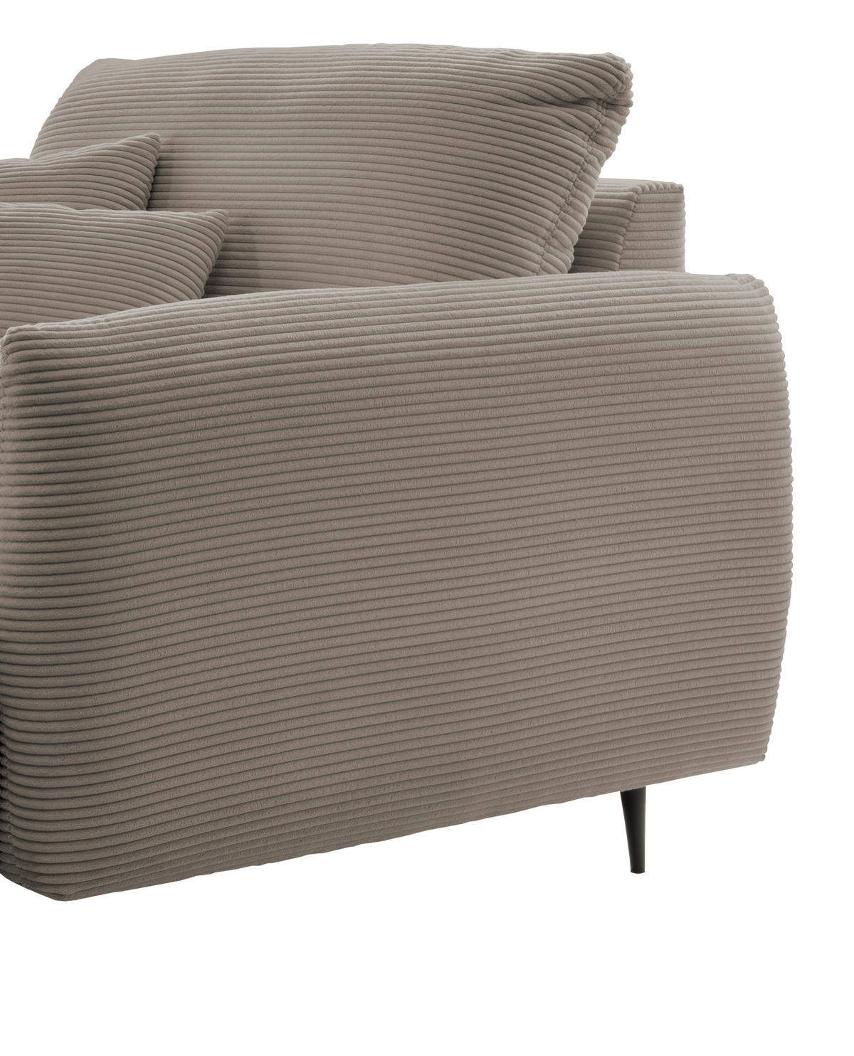 XXL-SESSEL Cord Graubraun    - Graubraun/Schwarz, Design, Textil/Metall (112/95/158cm) - Livetastic