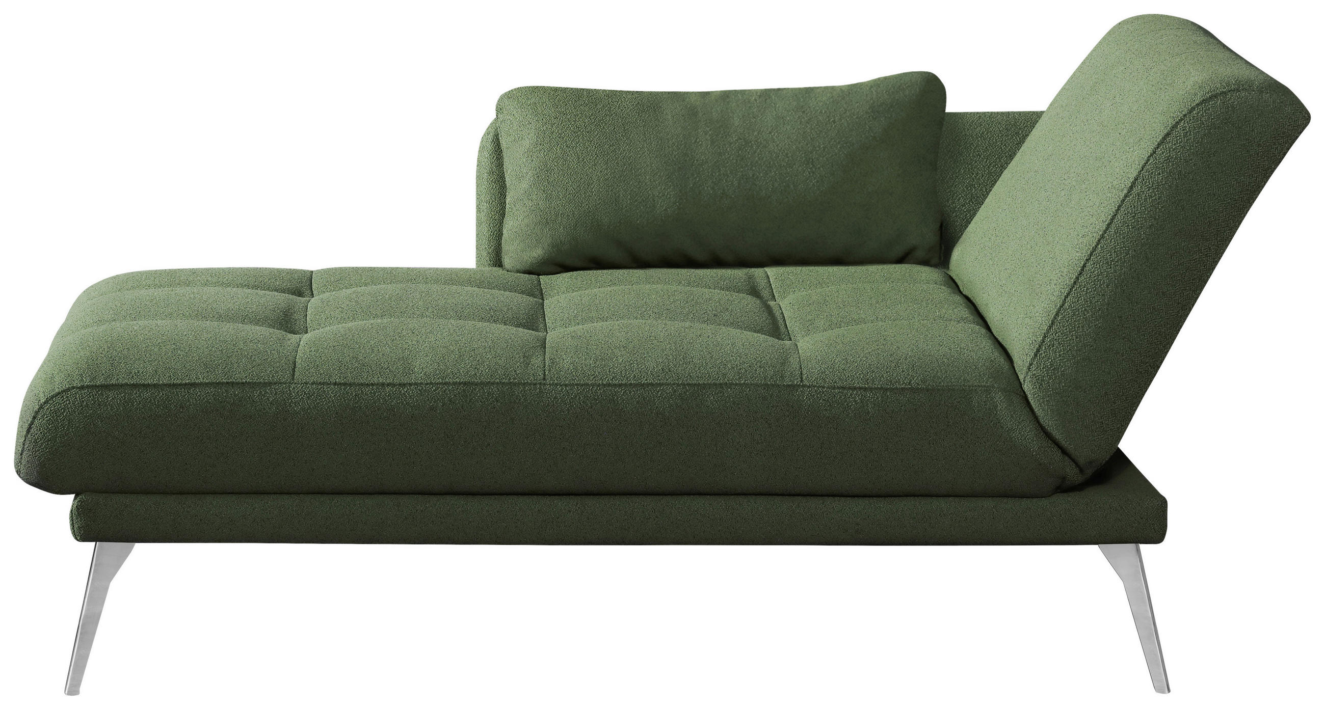 RÉCAMIERE in Dunkelgrün  - Chromfarben/Dunkelgrün, Konventionell, Textil/Metall (200/85/106cm) - Novel