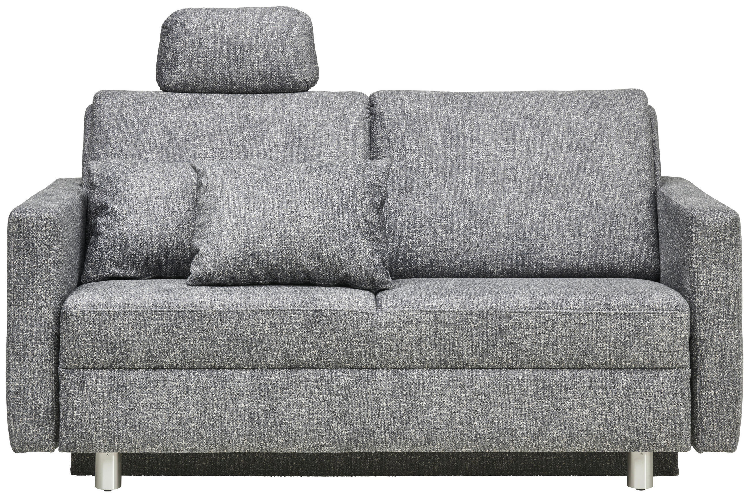 SCHLAFSOFA  in Mikrofaser Grau  - Alufarben/Grau, KONVENTIONELL, Kunststoff/Textil (176/88/91cm) - Sedda