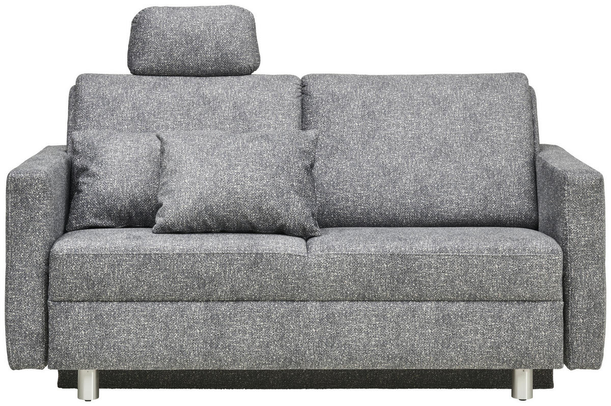 SCHLAFSOFA  in Mikrofaser Grau  - Alufarben/Grau, KONVENTIONELL, Kunststoff/Textil (176/88/91cm) - Sedda