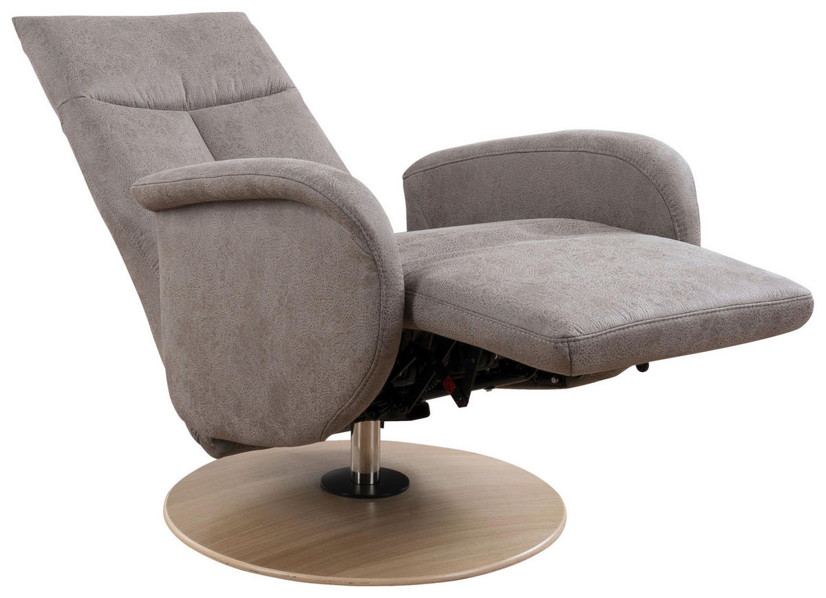DREHSTUHL Mikrofaser Hellgrau  - Eiche Bianco/Hellgrau, KONVENTIONELL, Holz/Textil (75/112/82cm) - Sit & More