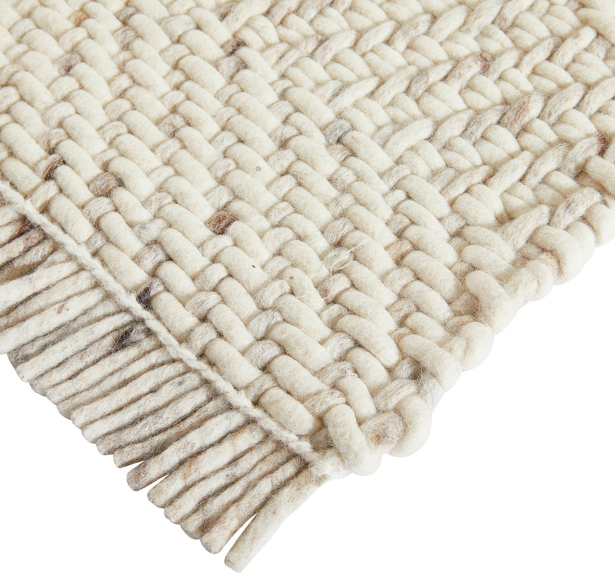 HANDWEBTEPPICH 130/190 cm Kärnten Weiß, Beige  - Beige/Weiß, Basics, Textil (130/190cm) - Linea Natura