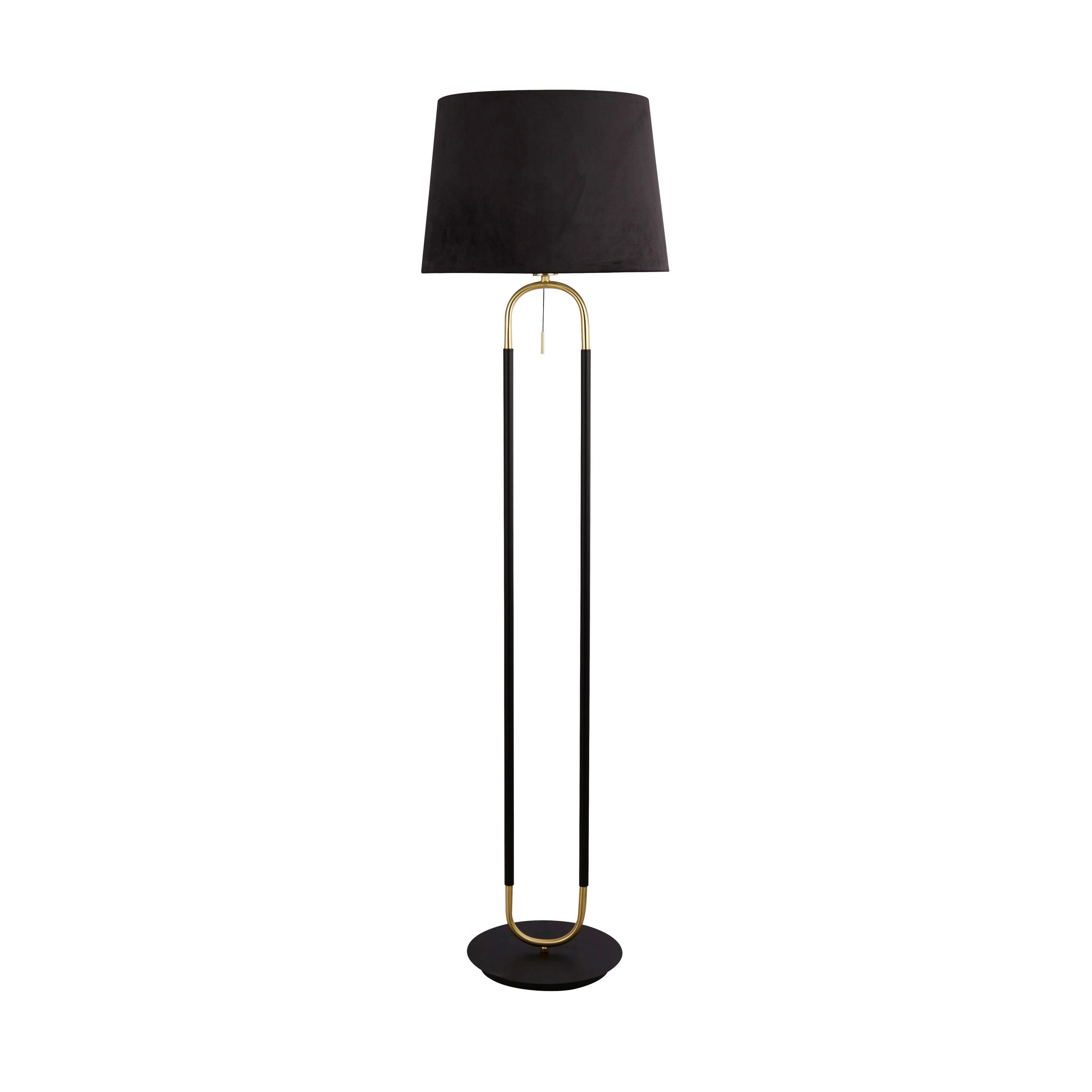 STEHLEUCHTE 45/161 cm    - Messingfarben/Schwarz, LIFESTYLE, Kunststoff/Textil (45/161cm) - Searchlight