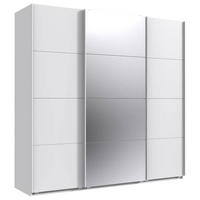 SCHWEBETÜRENSCHRANK in Weiss  - Weiss, Modern, Glas/Holzwerkstoff (225/236/64cm) - MID.YOU