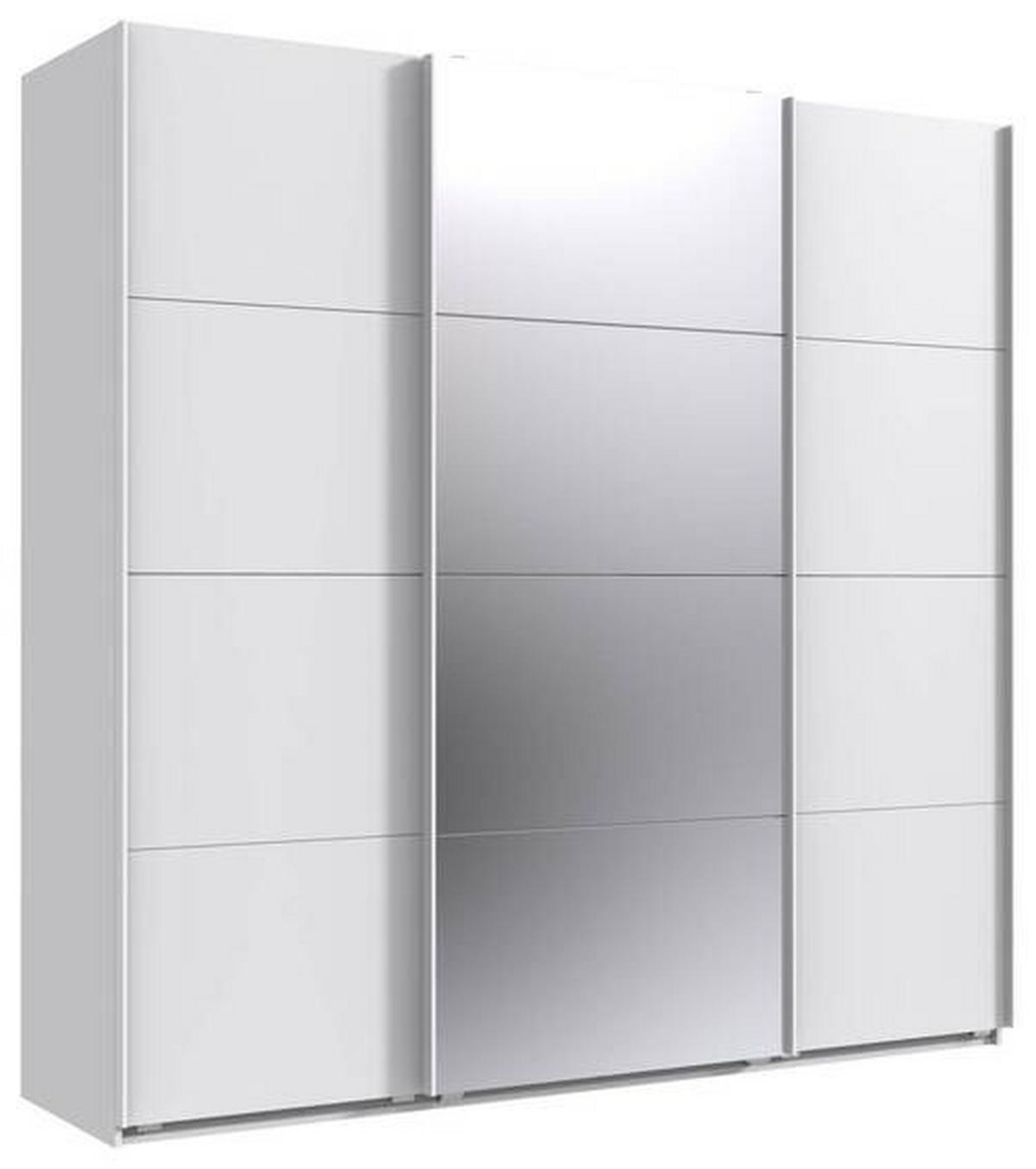 SCHWEBETÜRENSCHRANK in Weiss  - Weiss, Modern, Glas/Holzwerkstoff (225/236/64cm) - MID.YOU