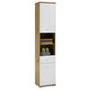HOCHSCHRANK 38/190/30 cm  - Weiß Hochglanz/Silberfarben, KONVENTIONELL, Holzwerkstoff/Kunststoff (38/190/30cm) - Livetastic