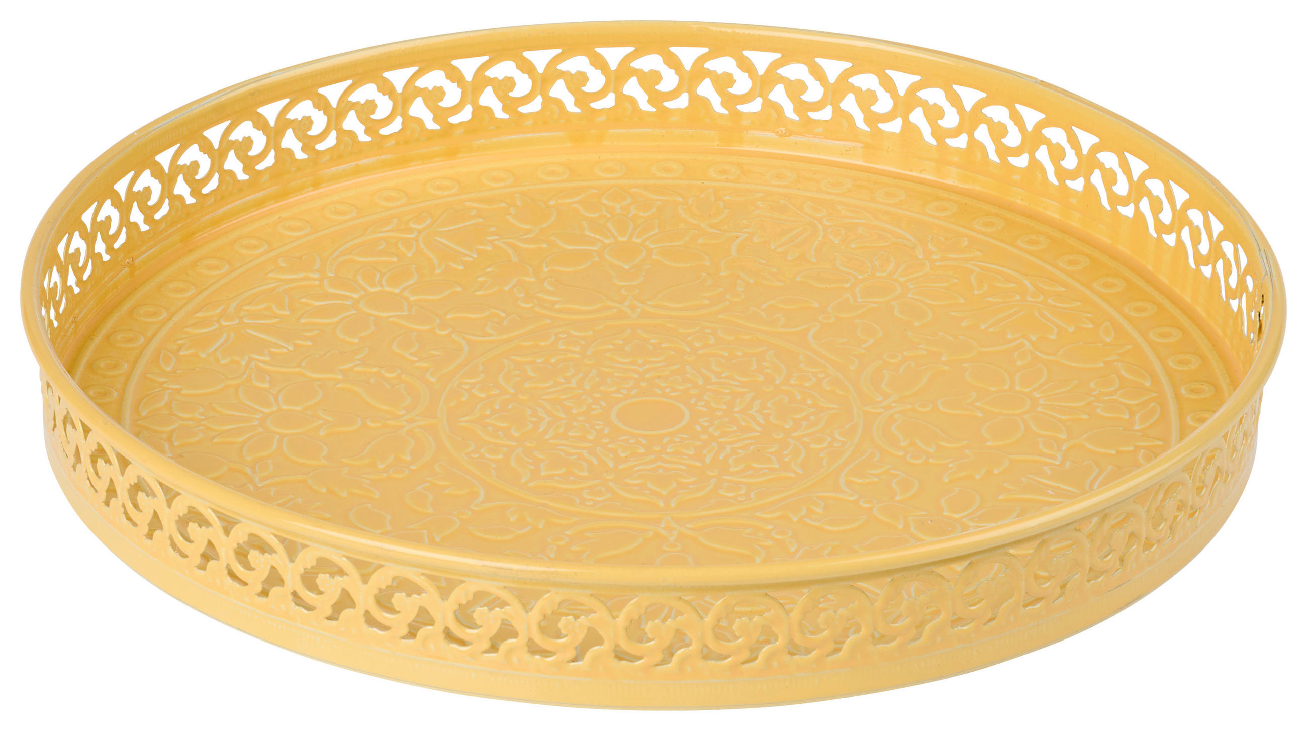 POSLUŽAVNIK ZA SERVIRANJE       25/3 cm       - žuta, Trend, metal (25/3cm) - Ambia Home