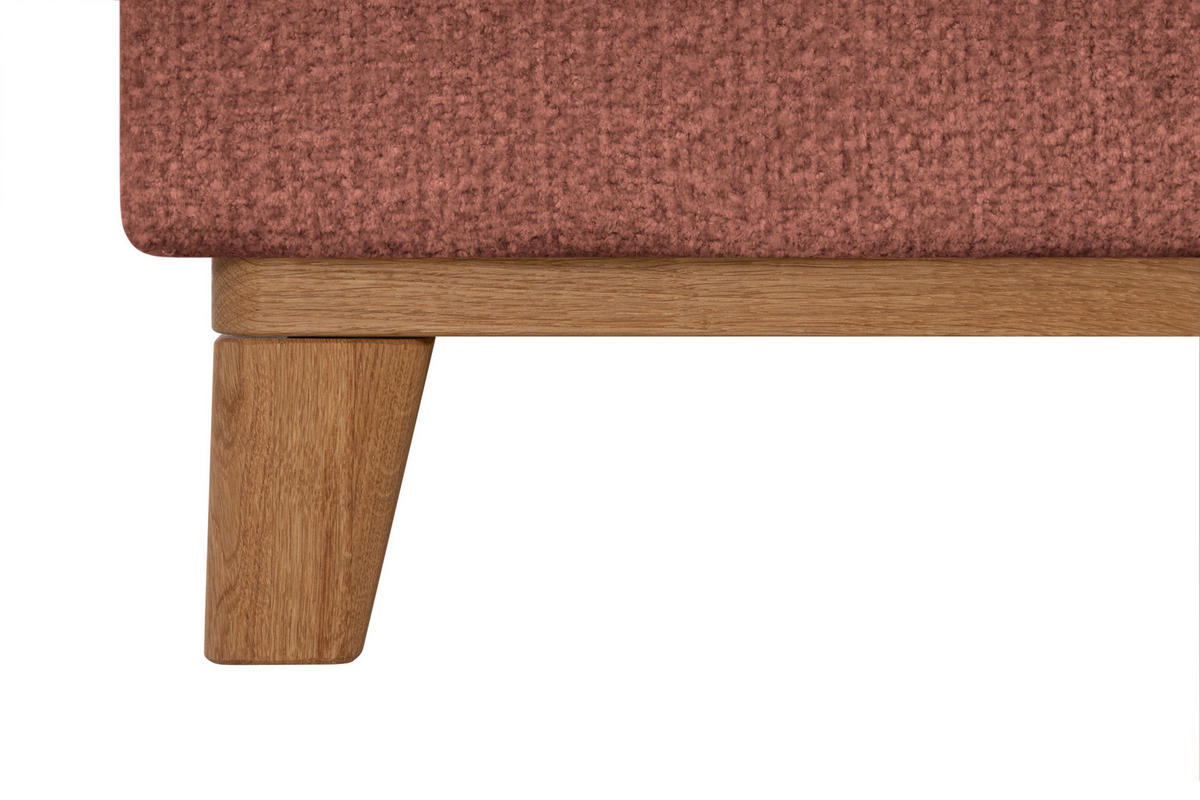 BOXSPRINGBETT 160/200 cm,  in Rot, Matratze, Topper, H5 + H5 = hart  - Eichefarben/Rot, KONVENTIONELL, Holz/Textil (160/200cm) - Welnova