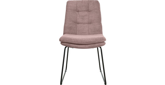 STUHL - Schwarz/Altrosa, Design, Textil/Metall (49/90/68cm) - Johann Jakob