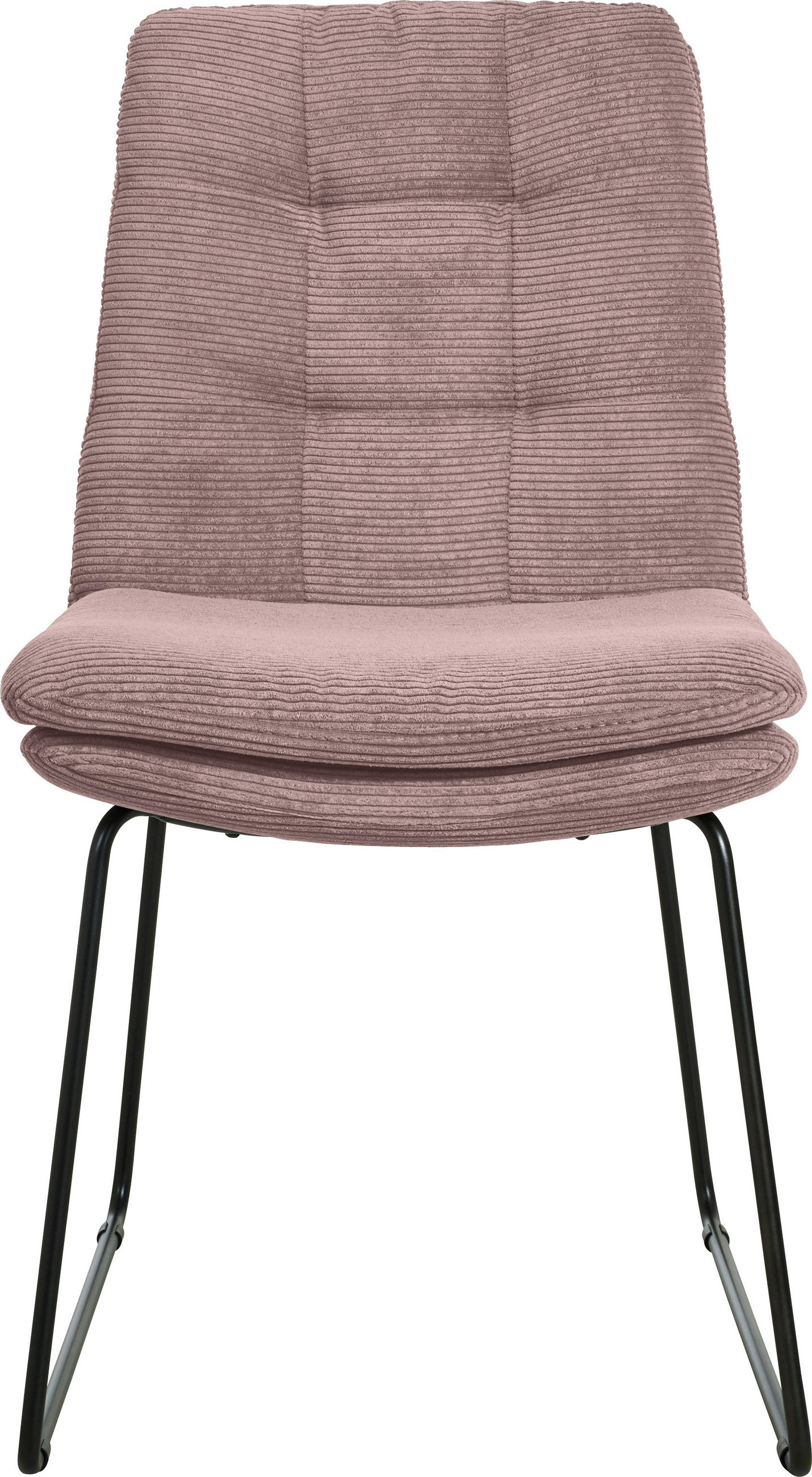 STUHL  in Cord Textil  - Altrosa/Schwarz, Design, Textil/Metall (49/90/68cm) - Johann Jakob