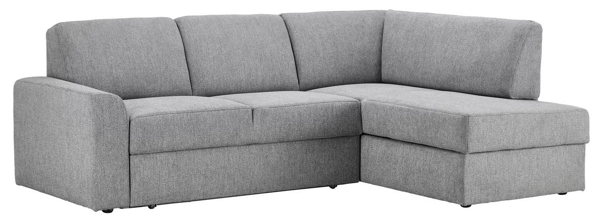 ECKSOFA in Webstoff Grau  - Schwarz/Grau, Konventionell, Kunststoff/Textil (224/165cm) - Xora