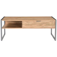 COUCHTISCH Coswig Akazie vollmassiv 120/60/45 cm rechteckig Naturfarben  - Naturfarben/Grau, KONVENTIONELL, Holz/Metall (120/60/45cm) - Livetastic