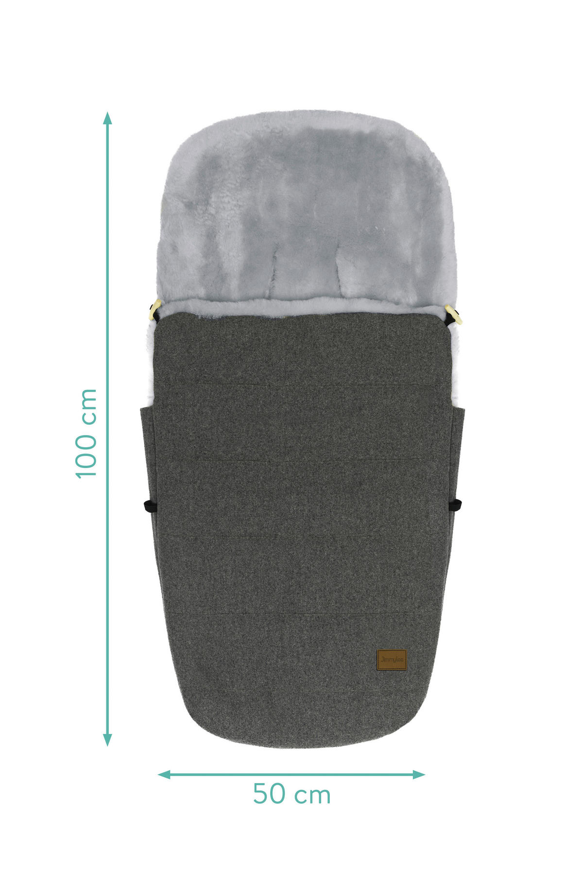 BUGGY-FUßSACK Bernina Wool  - Dunkelgrau, Trend, Textil/Fell (50/100cm) - Jimmylee