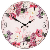 NÁSTENNÉ HODINY, pink, 34 cm - pink, Design, kompozitné drevo (34cm)