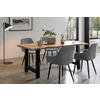 TISCHGRUPPE in Holz, Metall, Textil Grau, Naturfarben  - Naturfarben/Grau, MODERN, Holz/Textil (160/85/76,5cm) - Livetastic