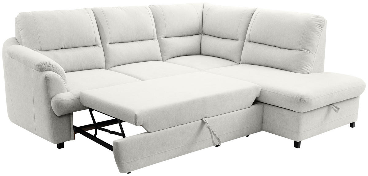ECKSOFA Ecru  - Ecru/Greige, Basics, Holz/Textil (240/200cm) - MID.YOU