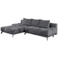 ECKSOFA in Chenille Dunkelgrau  - Dunkelgrau/Schwarz, MODERN, Textil/Metall (182/290cm) - Hom`in