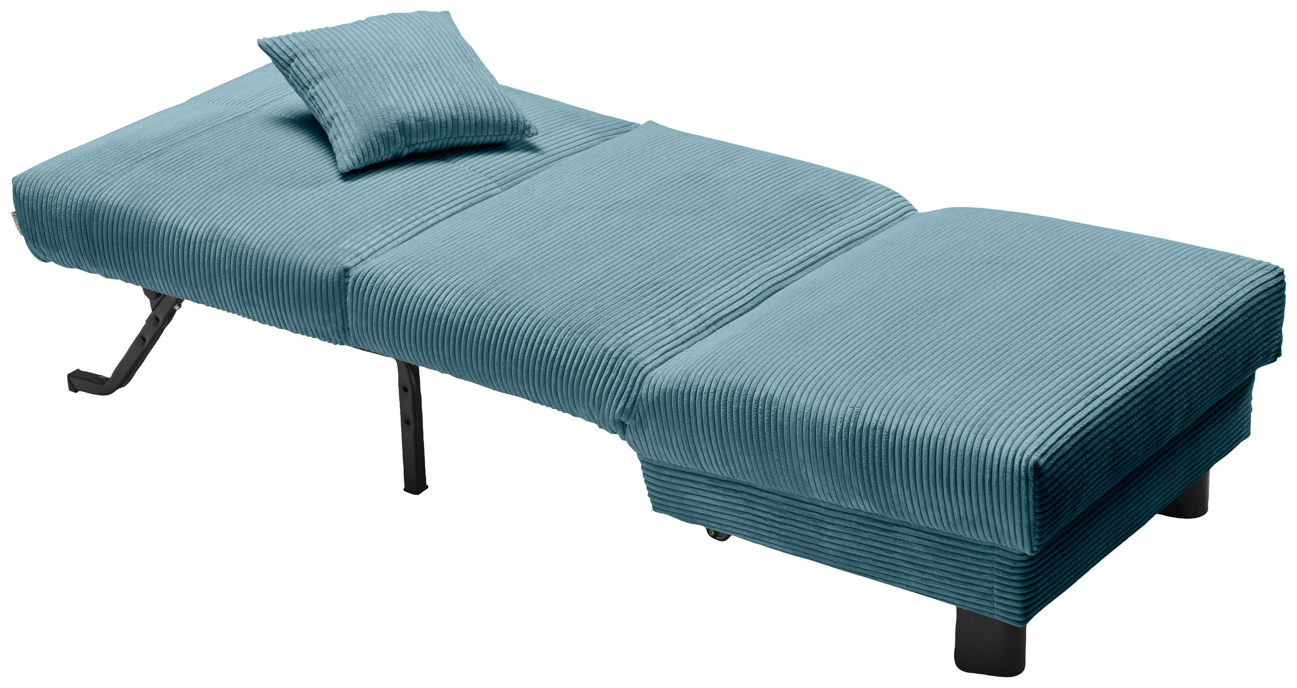 SCHLAFSESSEL Cord Petrol    - Petrol/Schwarz, Design, Textil/Metall (85/85/100cm) - Carryhome