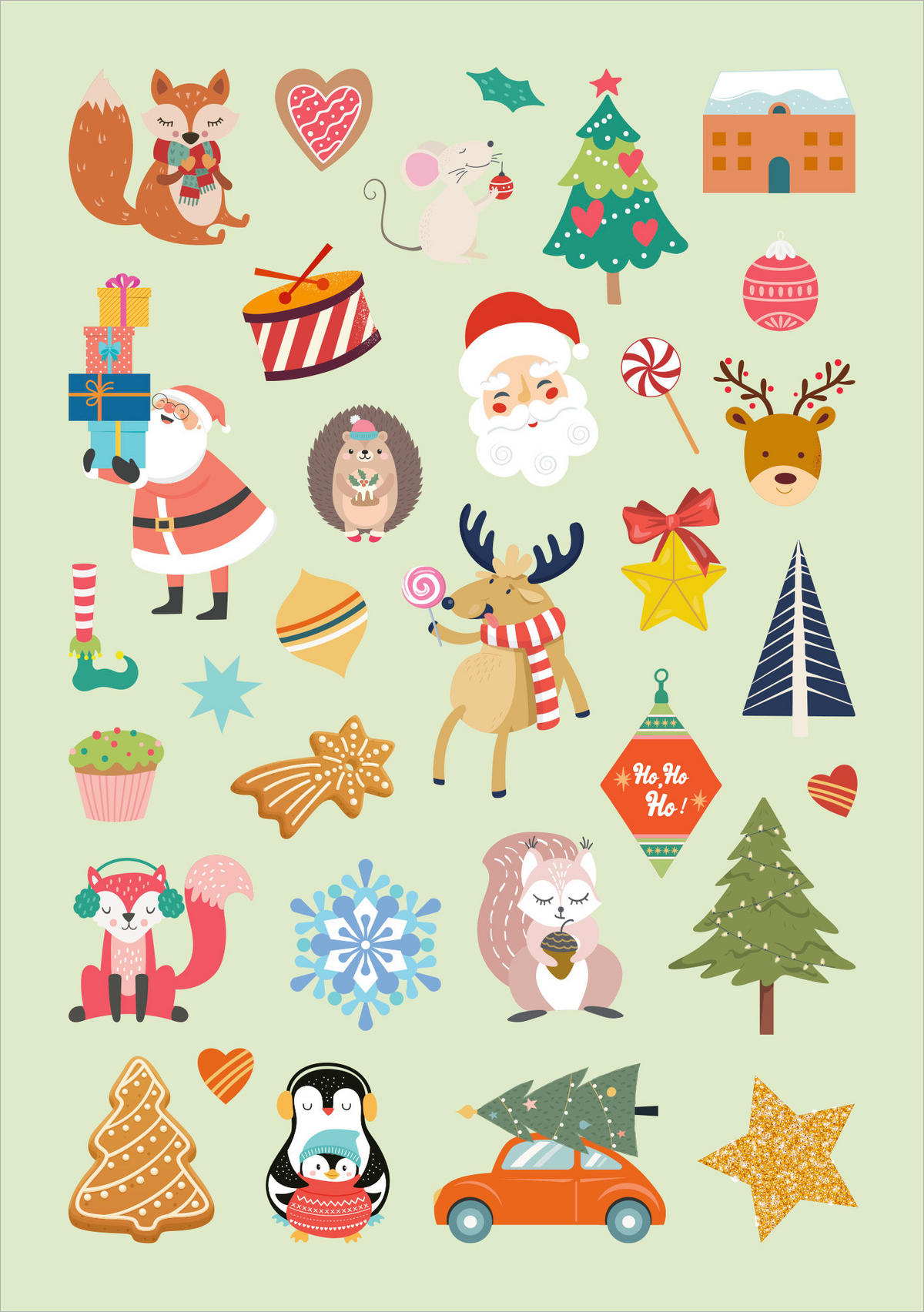 BUCH Weihnachtssticker  - Multicolor, Basics, Papier (13,6/18,2/0,4cm)