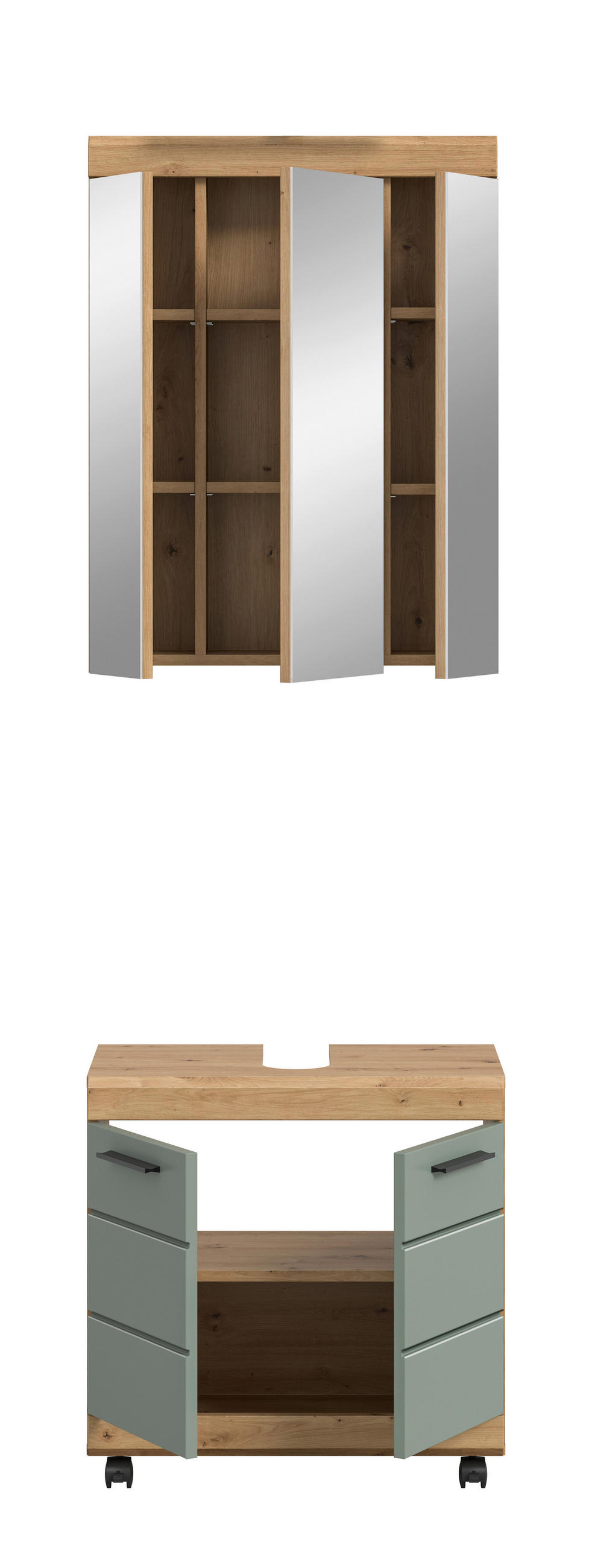 BADRUM 60 cm  - svart/ek Artisan, Trend, trämaterial/glas (60cm) - MID.YOU