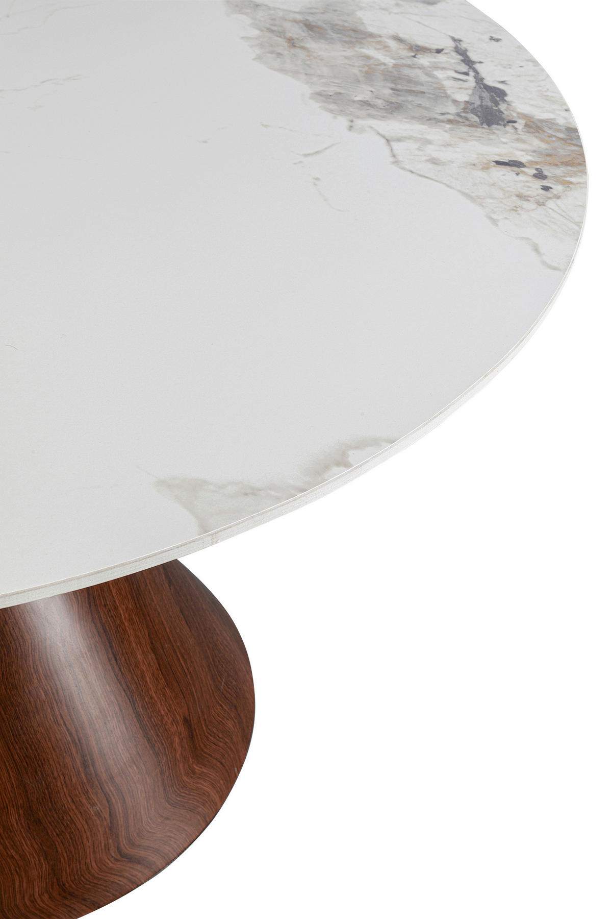 ESSTISCH in Metall, Keramik 120/120/76 cm  - Goldfarben/Walnussfarben, Design, Keramik/Metall (120/120/76cm) - Kare-Design