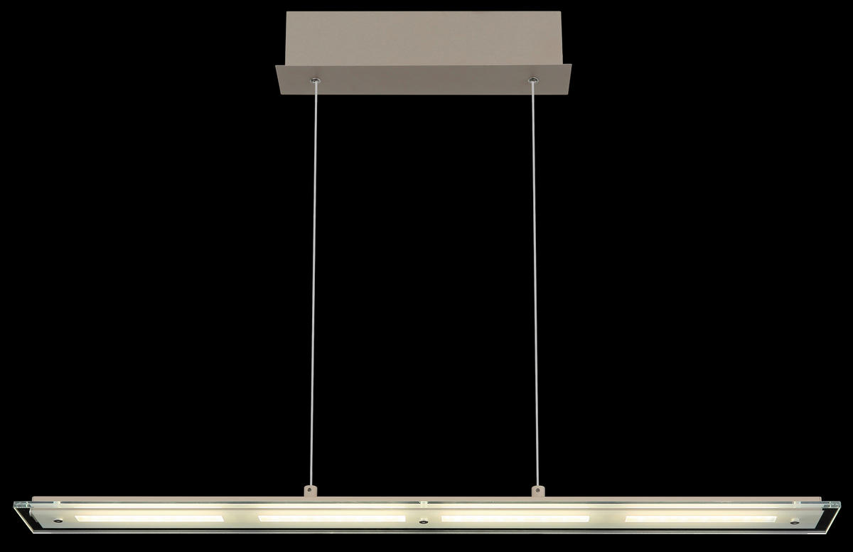 LED-HÄNGELEUCHTE Novak 88/9/150 cm  - Sandfarben/Klar, Design, Glas/Kunststoff (88/9/150cm) - Globo