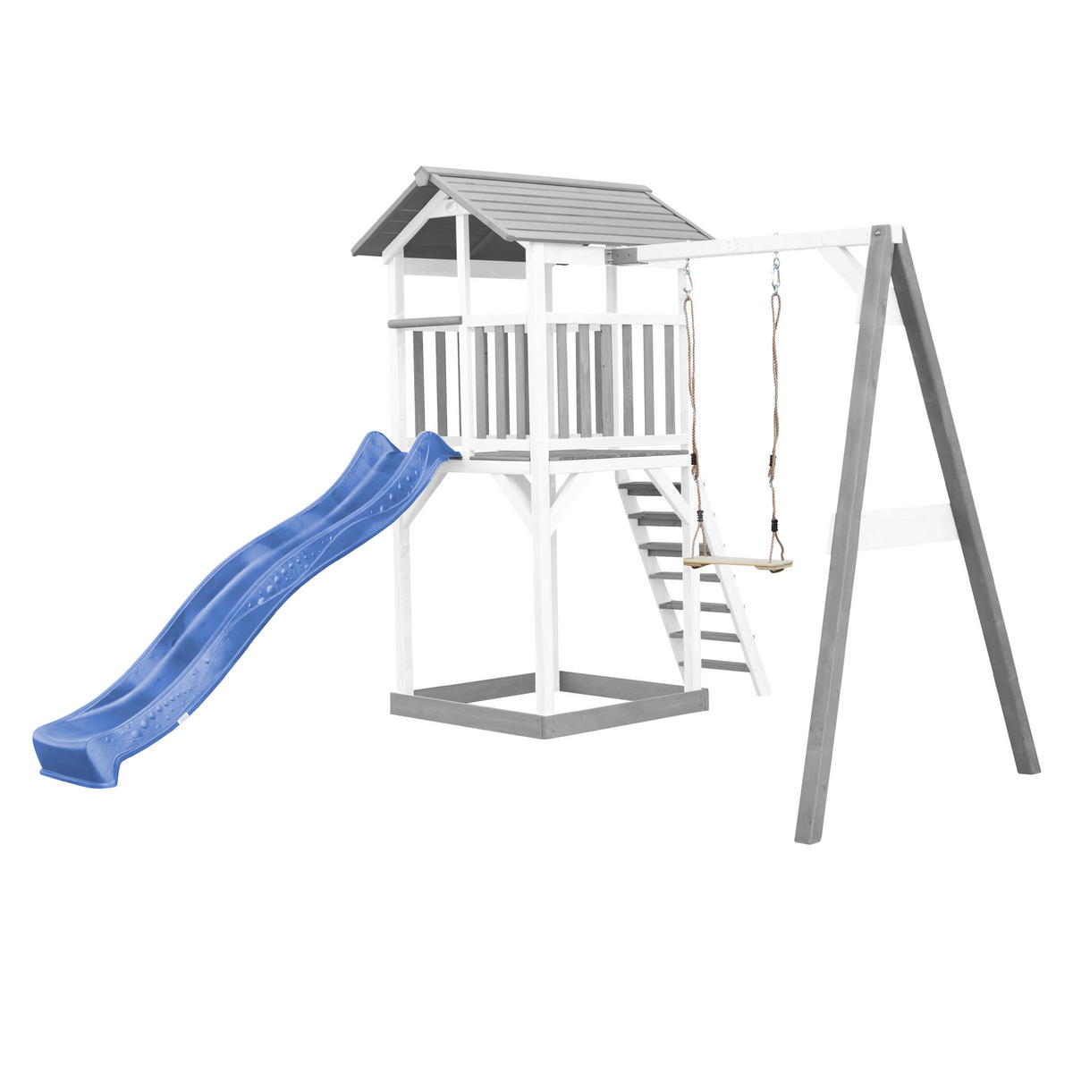 SPIELHAUS 277/242/349 cm SPIELHAUS BEACH TOWER SWING  - Blau/Weiß, Basics, Holz/Kunststoff (277/242/349cm)