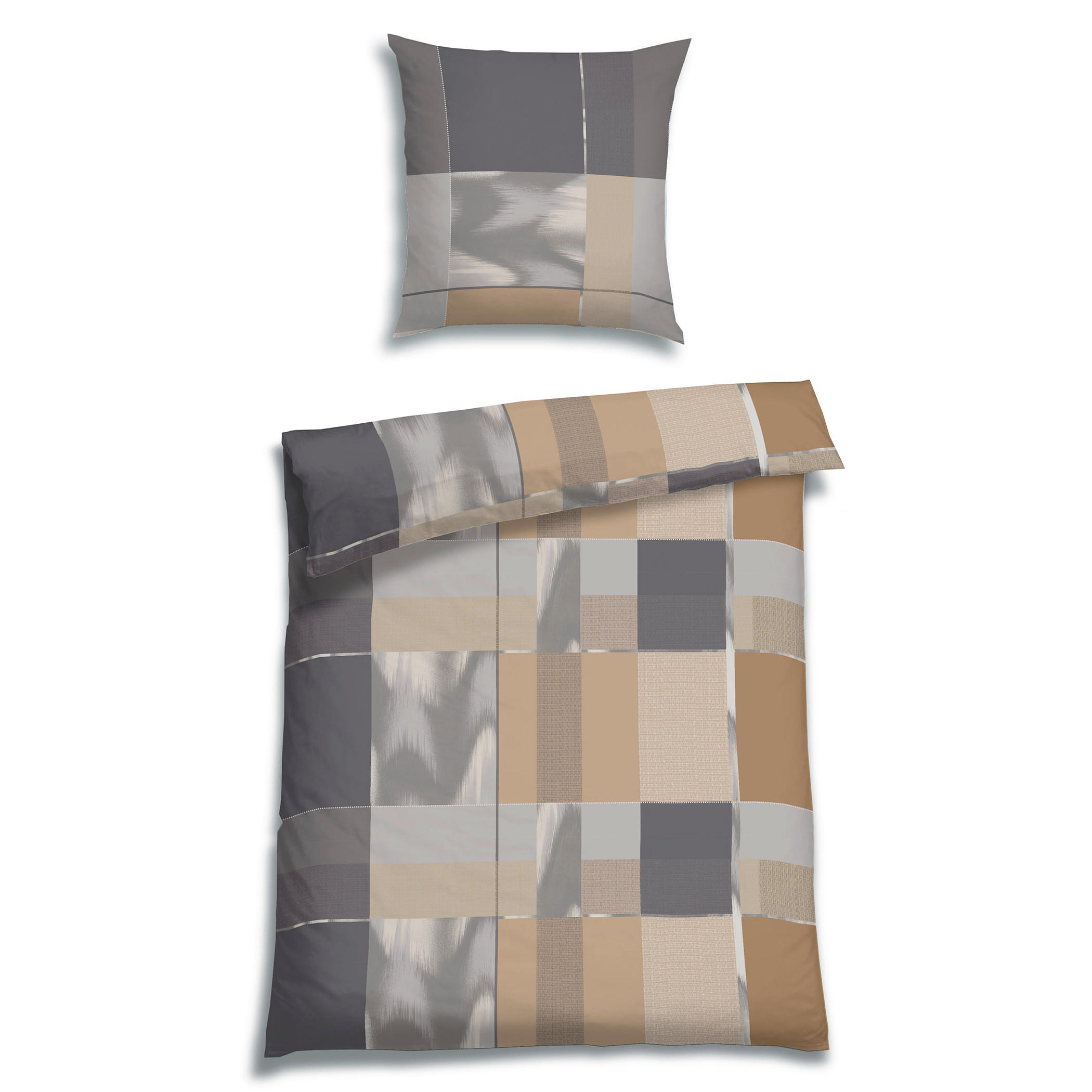 BETTWÄSCHE 2-teilig Satin 135/200 cm  - Beige, Design, Textil (135/200cm) - Florella