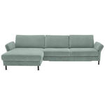 ECKSOFA  in Chenille, Flachgewebe Mintgrün  175/316 cm  - Schwarz/Mintgrün, Design, Textil/Metall (175/316cm) - Dieter Knoll