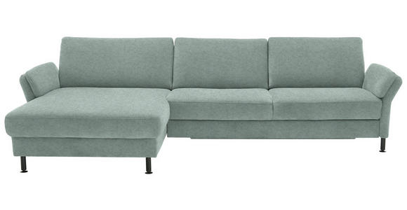 ECKSOFA  in Chenille, Flachgewebe Mintgrün  175/316 cm  - Schwarz/Mintgrün, Design, Textil/Metall (175/316cm) - Dieter Knoll