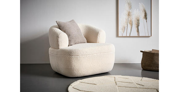 SESSEL in Bouclé Creme - Creme, Design, Textil (82/64/80cm) - Carryhome