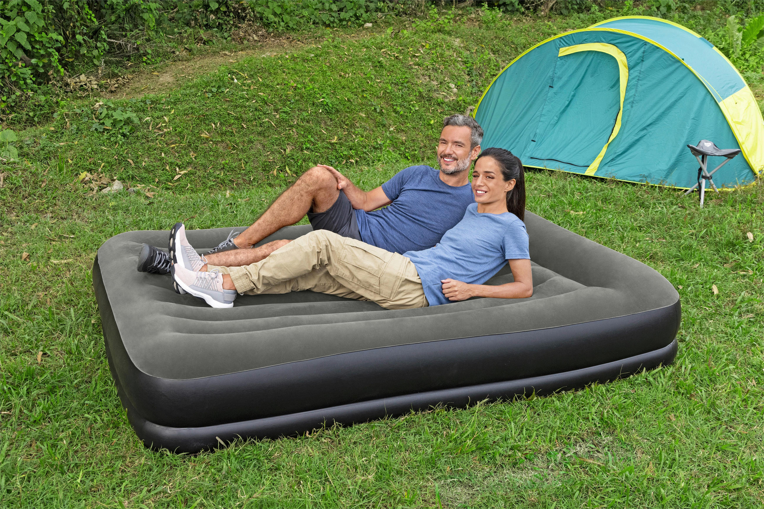 LUFTBETT TRITECH AIR 67699 Schwarz, Dunkelgrau  - Dunkelgrau/Schwarz, KONVENTIONELL, Kunststoff (203/152/36cm) - Bestway