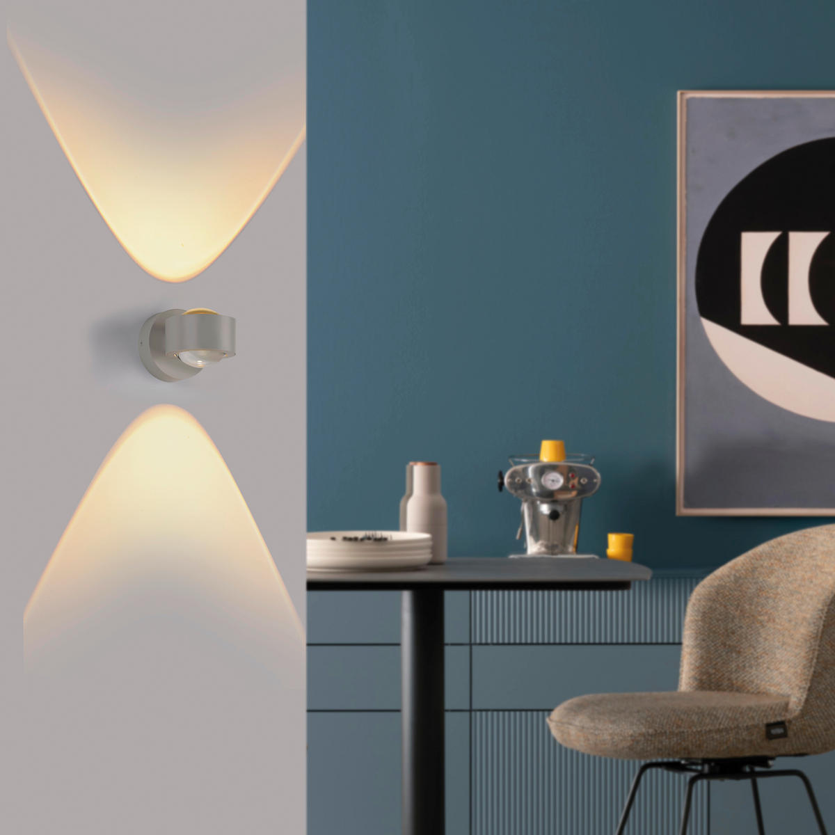 LED-WANDLEUCHTE 12,4/9/9 cm   - Sandfarben, Design, Kunststoff/Metall (12,4/9/9cm) - Schöner Wohnen