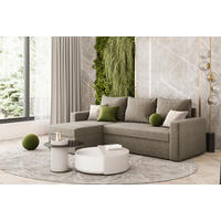 ECKSOFA HOLLYWOOD in Flachgewebe Olivgrün  - Schwarz/Olivgrün, Design, Kunststoff/Textil (151/230cm) - MID.YOU