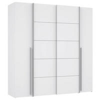 OMARA ZA OBLAČILA, bela  - bela/barve aluminija, Basics, umetna masa/leseni material (200/210/61,2cm) - MID.YOU