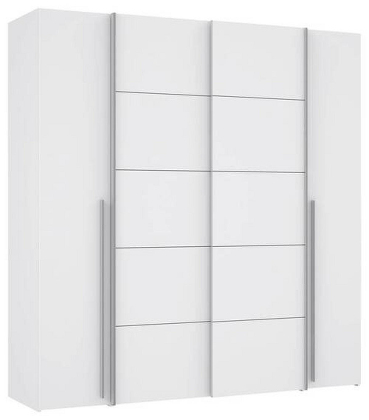 OMARA ZA OBLAČILA, bela  - bela/barve aluminija, Basics, umetna masa/leseni material (200/210/61,2cm) - MID.YOU
