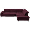 ECKSOFA in Chenille Aubergine  - Chromfarben/Aubergine, Design, Textil/Metall (310/260cm) - Beldomo Speed