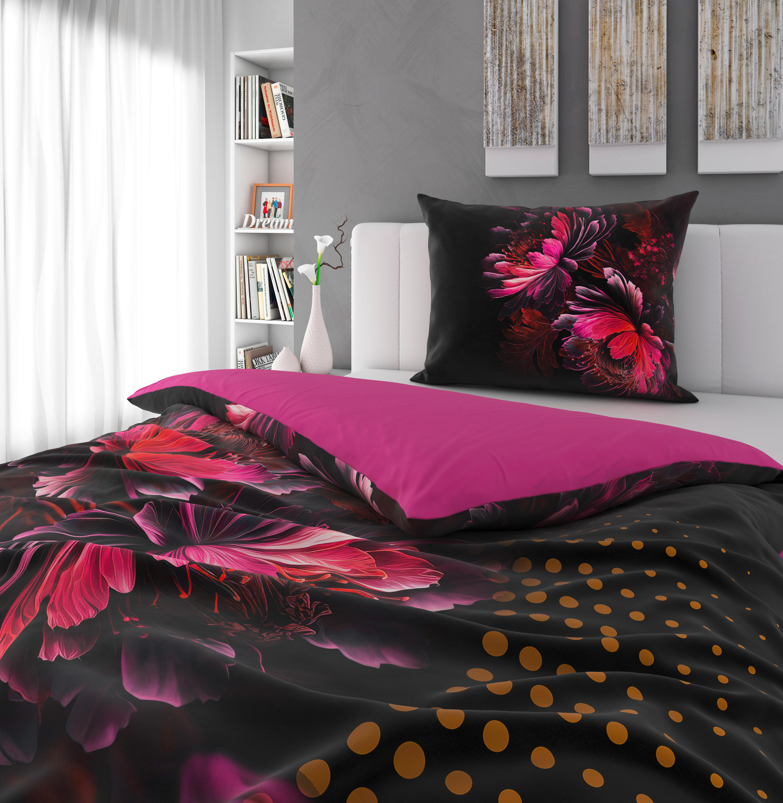 VÄNDBART PÅSLAKANSET satin 150/210 cm  - svart, Trend, textil (150/210cm) - Esposa